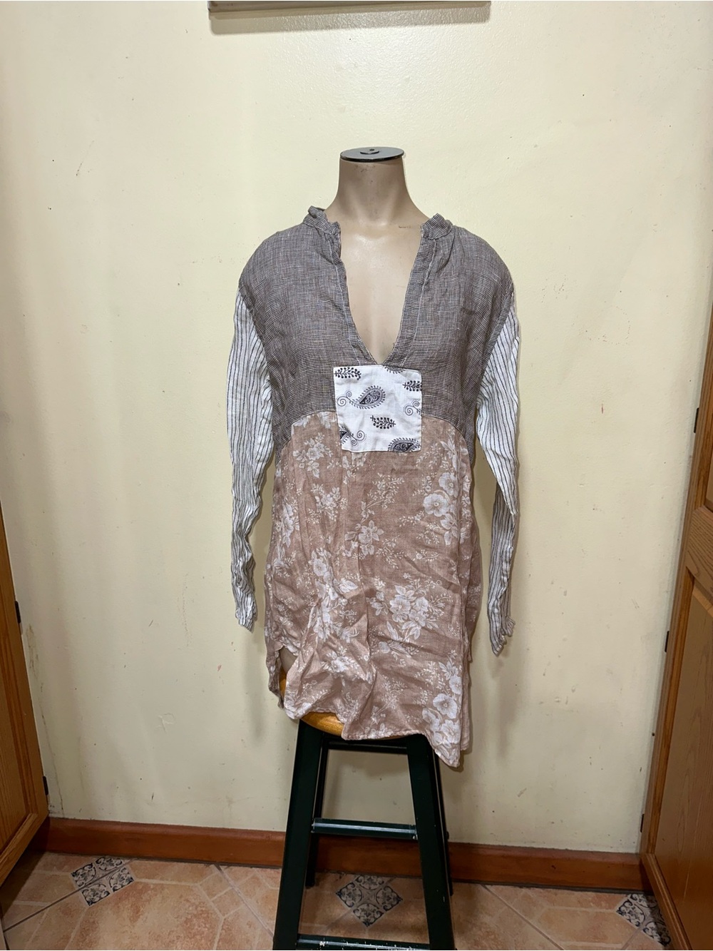 Woman’s CP SHADES long sleeve tunic top shirt mixed print
